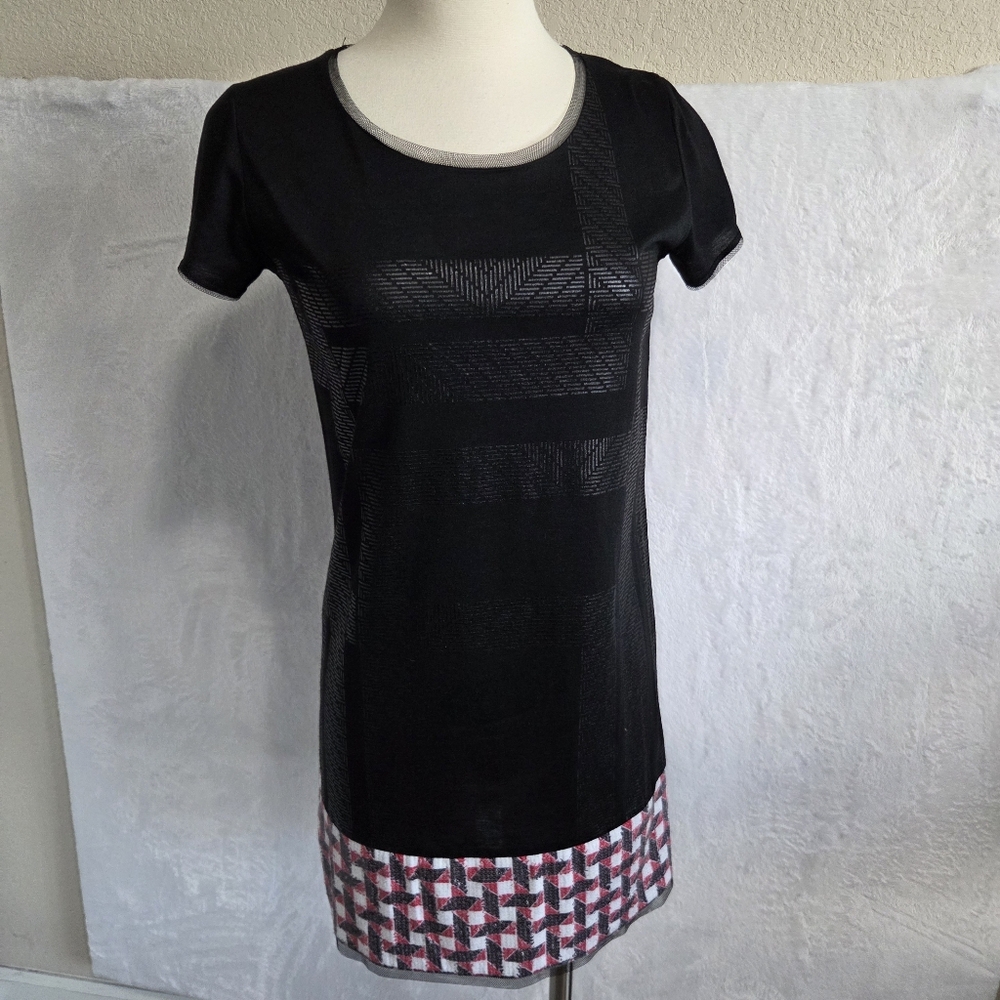 Custo Barcelona shift dress with geometric sequin hem